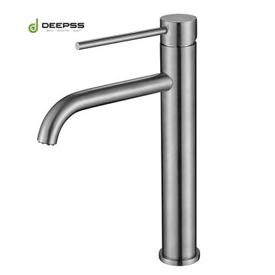 China Metered Faucets ACS Certificated 304 Stainless Steel Brushed Finished Basin Faucet for sale