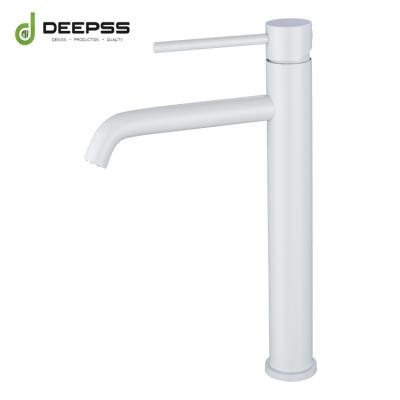 China New Matte White Basin Faucet Tap Metered Sample Available For Vanity for sale