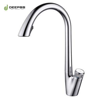 China Metered Faucets 2022 American Standard Kitchen Faucets Lower Design Hot And Cold Water Chrome Color Push Button Kitchen Faucet for sale