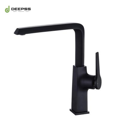 China CE Certified Cold Water Brass Single Handle Kitchen Mixer Tap 58% Metered Hot Black Faucets for sale