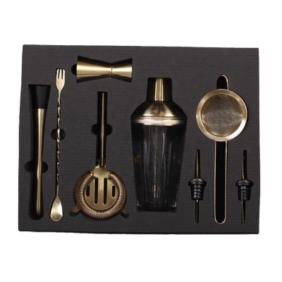 China DX Gold Viable Custom High Quality Glass Cocktail Shaker Set Bar Tools Cocktail Shaker Set for sale