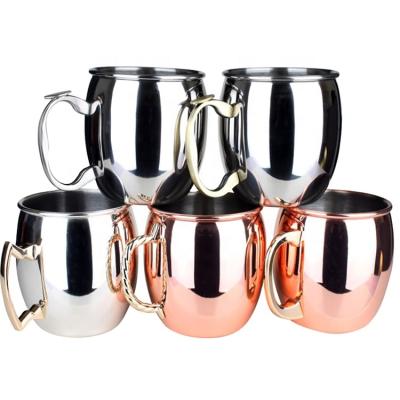 China DX Sublimation Metal Viable Custom Household Hammered Handle Beer Mug Travel Camping Mug Copper for sale