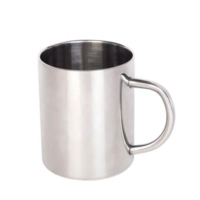 China Viable 304 Stainless Steel Cup 15oz Stainless Steel Classic Beer Mug Portable Silvery Silver Coffee Mugs for sale