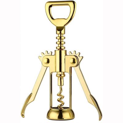 China Wholesale Stainless Steel DURABLE Single Wing Corkscrew Gold Multifunctional Wine and Beer Corkscrew Opener for sale