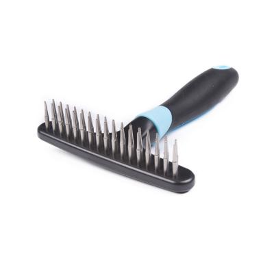 China Viable Pet Hair Remove Double Row Brush Pet Grooming Rake Comb for sale