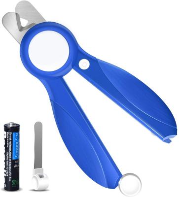 China Viable Pet Cat Dog Nail Clippers and Trimmers with Folder Free Razor LED Light Nail Sharp Blade for sale