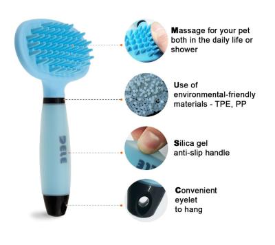 China Sustainable Cleaning Brush Silicone Massage Pet Bath Wash Brush For Pet Shampoo Brush for sale