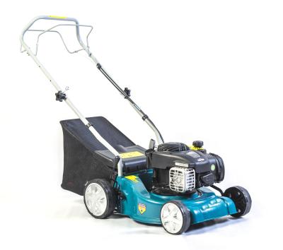 China Popular Petrol Lawn Mower , Petrol Grass Cutter 25-27mm 7 Level Cutting Height Plastic Deck for sale