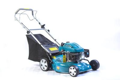 China 18 Inch Petrol Powered Lawn Mower Blue Color Easy To Handle Low Maintainence for sale