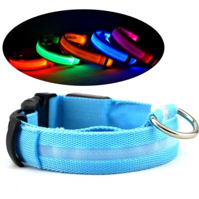 China Bright Adjustable Led Flashing Lights Dog Collars Accessories Battery Pet Pet Collar With Light for sale