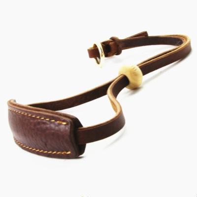 China Brown Sustainable High Quality Genuine Leather Large Training Dog Collar For Medium And Large Pets for sale