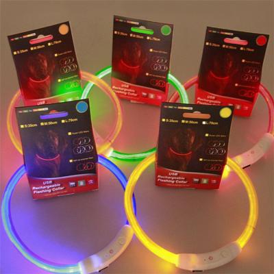 China Wholesale Waterproof Optic Viable Fiber Light Rechargeable Safety LED Dog Collar for sale