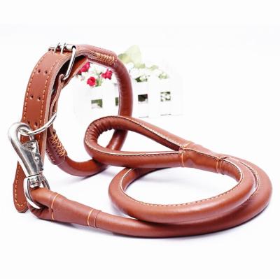 China Viable Pet Supplies Dog Rope Chain PU Leather Bracelets For Dog Leash Collar for sale