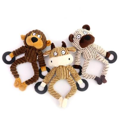 China Viable Squeaky Soft Voice Toy Animal Pet Supplies Toys Plush Monkey Pet Toy for sale