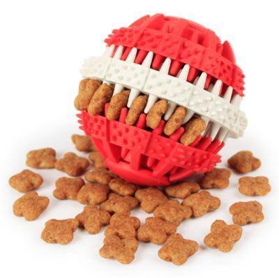 China Eco Friendly Viable Food Puddles Feeding Rubber Dog Toy Chew Pet Toy Ball for sale