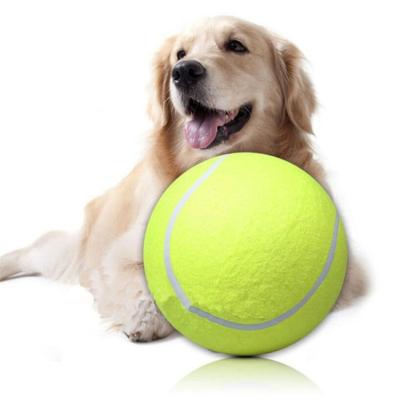 China Custom Large Giant Tennis Ball Pet Viable Signature Outdoor 24CM Inflatable Dog Toy For Kids Adults for sale