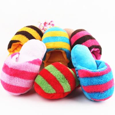 China Viable Warm Cute Slippers Train Healthy Stuffed Dog Toy Squeaky Pet Toy With Plush for sale