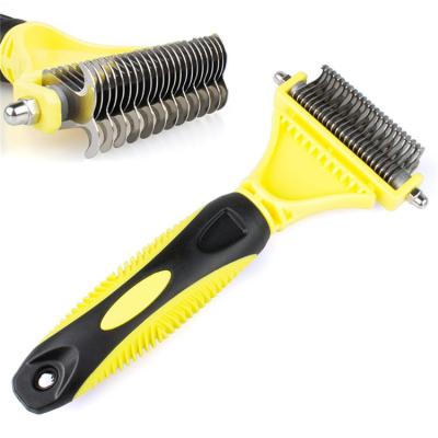 China Sustainable Pet Grooming Products Double Sided Large Dog Comb Open Knot Rake Comb For Pet for sale