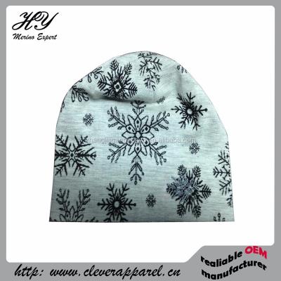 China breathable & 100% superfine merino wool fashion jacquard waterproof beanies for sale