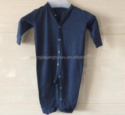 China Breathable Merino Wool Long Sleeve Baby Jumpsuit With Feet for sale