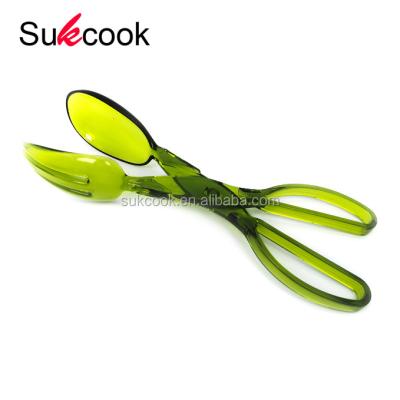 China Sustainable Multi-Funtion Colorful Plastic Salad Tongs For Kitchenware Server for sale