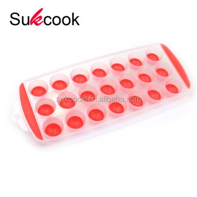 China Sustainable Creative Kitchen Food Grade Round PP+TPR Ice Cube Tray for sale