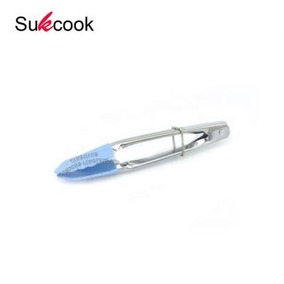 China Stainless Steel Viable Nonstick Handle Kitchen Utensil Small Silicone Food Tongs for sale