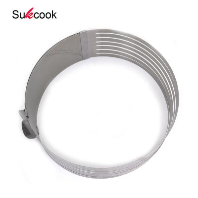 China Sustainable Baking Tools Layer Cake Slicing Adjustable 9-12 Inch Stainless Steel Ring for sale