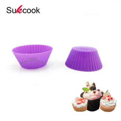 China Sustainable Heat Resistant Bakeware Round Easy Clean Silicone Muffin Cup for sale