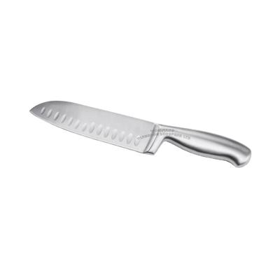 China Amazon viable hot sales 7 inch hallow to handle santoku chef knife for sale