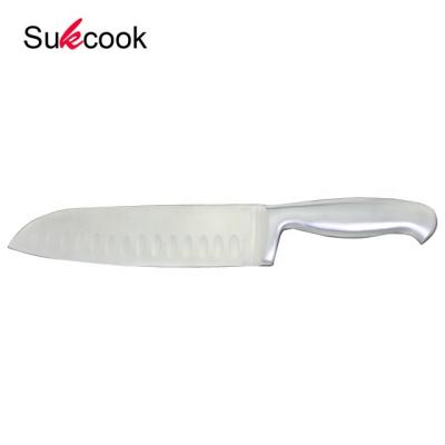 China 7 inch durable high quality hallow handle santoku knife for sale