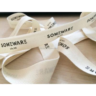 China Sustainable Custom Printed Cotton Ribbon for sale