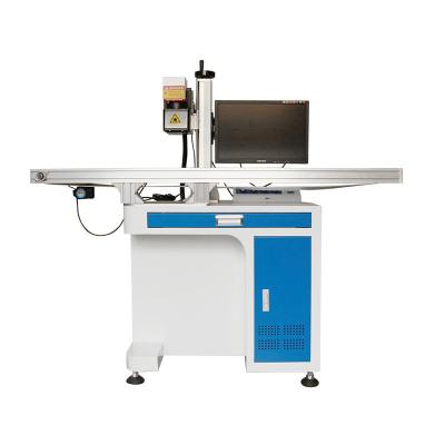 China MAX 20w 30w Ccd Fiber Optic Vision Positioning Laser Marking Machine With Conveyor Belt For Metal Materials zu verkaufen