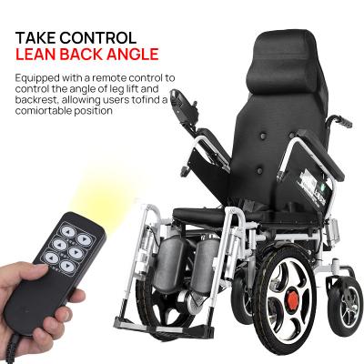 China Electric Auto Adjustment Wheelchair Power Liar Portable Motor Folding Electric Wheelchair PAGE Controller 24V 12AH for sale