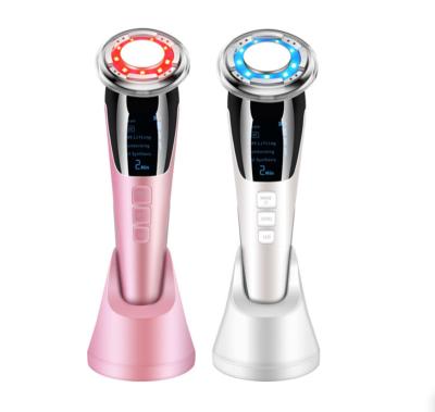 China MAX8.5W EMS Massager LED Light Sonic Vibration Wrinkle Removal Skin Facial Therapy Tightening Treatment Skin Care Beauty Hot Cool Device for sale