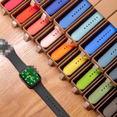 China SQING silicone strap watch band 44mm 40mm 42mm 38mm 44 45 mm 3 4 5 6 Se correa watch band bracelet iWatch series 7 41mm 45mm for sale