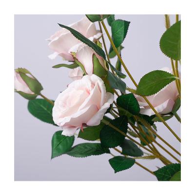 China Real Touch Real Touch Realistic White Luxurious Silk Roses Decoration Wedding Home Office Artificial Flowers Porcelain for sale