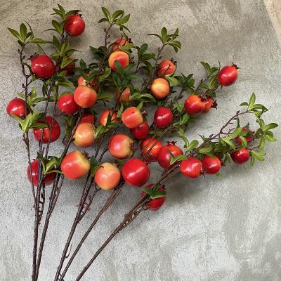 China New Design Factory Events Decoration Artificial Pomegranate Silk Flower Artificial Realistic Real Fruit Home Decorative Touch for sale