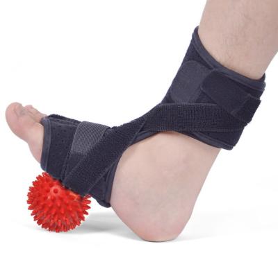 China Dorsal Orthopedic Medical Neoprene Ankle Splint Black Orthopedic Medical Neoprene Night Fascitis Plantar Fascitis Splint with Massage Red Spike Rubber Ball for sale