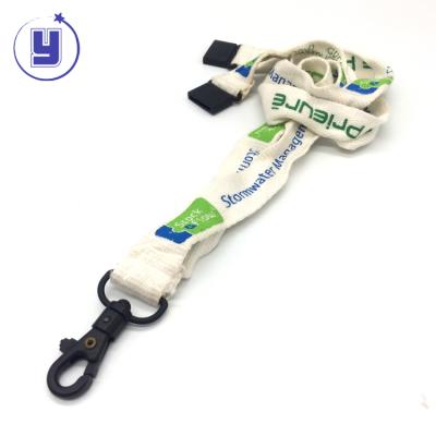 China Nickel Free High Quality Soft Custom Printed Eco Friendly Bamboo Lanyards With Plastic Snap Hook for sale