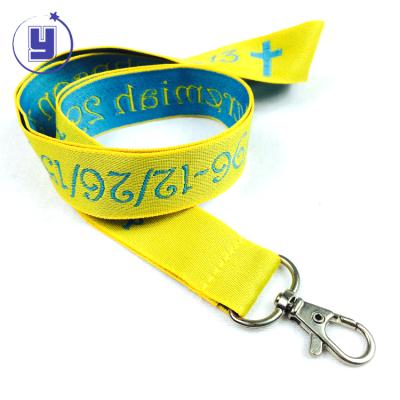 China Custom Wholesale Nickel Free Embroidery Polyester Lanyards With Jacquard Woven Custom Logo for sale