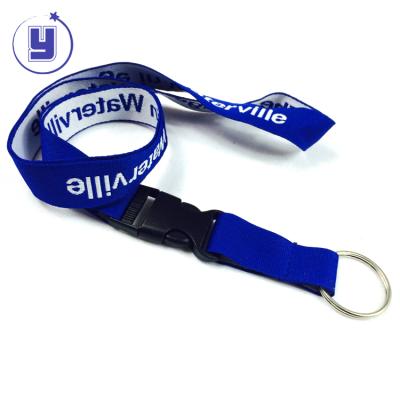 China Original factory competitive price nickel free original custom metallic polyester woven jacquard neck lanyard for key chain for sale