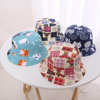 China Fashion Kids Teddy Bear 52CM Personalized Canvas Cotton Fisherman Wholesale Cute Breathable Bucket Hats for sale