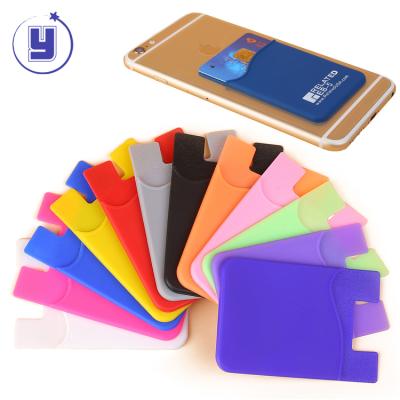 China 3M Adhesive Credit Card Custom Soft Silicon Card Holder Fashion Silicone Sticky Card Holder for sale