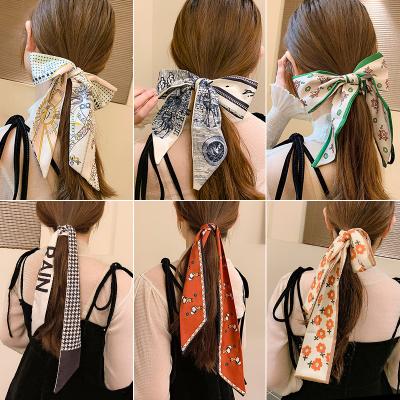 China Custom Ins Style Hair Bow Tie Hair Rope Girl Knot European and American Korean Silk Head Wrap Headband Custom Headbands For Girls for sale