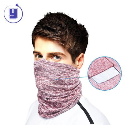 China OEM Breathable Solid Pink Color Multi-Use Custom Headwear Cuff With Safety PM2.5 Carbon Safety Filters For Hiking for sale