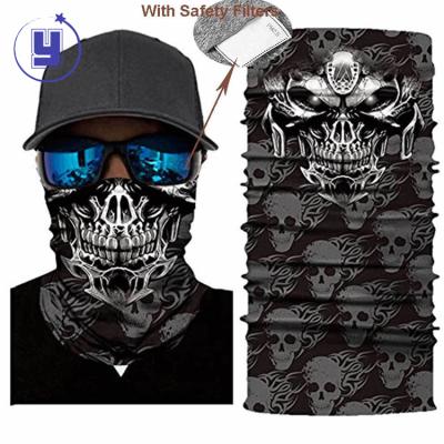 China Breathable Multifunctional Dust Mask Camping Cycling Windproof Headband Seamless Bandana Neck Cuff With Filters for sale