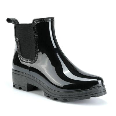 China Popular fashion trend comfort with elastic ankle rain boot fashion jelly rain non-slip shoes for ladies for sale