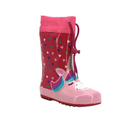 China Wholesale Hot Kids Wellington Rain Shoes Boots Children Rubber Unicorn Rain Boots Fashion Trend Sale Rubber Boots for sale