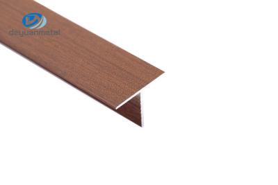 China 6063 T Slot Extruded Aluminum , 6063 aluminium profile t shape powder coating wood grain for sale